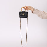 Chanel Lambskin Pearl Top Handle Cardholder on Chain