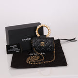 Chanel Lambskin Pearl Top Handle Cardholder on Chain