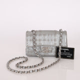 Rare Chanel 2016 Glazed Calfskin Grommet Airline Rectangular Mini Flap Bag