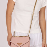 Prada Pink Saffiano Chain Envelope Flap