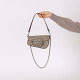 Gucci x Billie Eilish 1955 Coated Canvas Asymmetrical Horsebit Mini Shoulder Bag on Chain