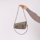 Gucci x Billie Eilish 1955 Coated Canvas Asymmetrical Horsebit Mini Shoulder Bag on Chain