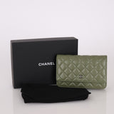 Chanel Sage Lambskin Wallet on Chain