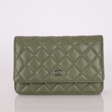 Chanel Sage Lambskin Wallet on Chain