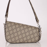 Gucci x Billie Eilish 1955 Coated Canvas Asymmetrical Horsebit Mini Shoulder Bag on Chain