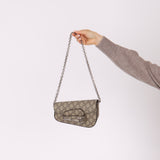 Gucci x Billie Eilish 1955 Coated Canvas Asymmetrical Horsebit Mini Shoulder Bag on Chain