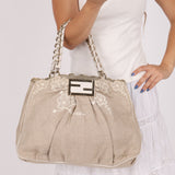 Fendi Linen Lace Chain Mia Tote