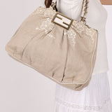 Fendi Linen Lace Chain Mia Tote