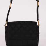 Rare Chanel 1989 Black Grosgrain Quilted Turnlock Mini Flap Bag
