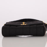 Rare Chanel 1989 Black Grosgrain Quilted Turnlock Mini Flap Bag