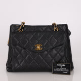 Chanel 1996 Caviar Turnlock Envelope Pocket Tote