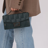 Fendi Forest Green Zucca Trunk Baguette Bag