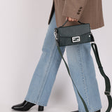 Fendi Forest Green Zucca Trunk Baguette Bag