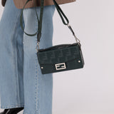 Fendi Forest Green Zucca Trunk Baguette Bag