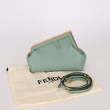 Fendi Leather Small Sea Foam Green First Clutch