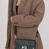 Fendi Forest Green Zucca Trunk Baguette Bag