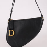 Dior 2023 Black Goatskin Saddle Rodeo Pochette