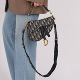 Dior 2019 Oblique Mini Saddle Bag with Strap