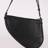 Dior 2023 Black Goatskin Saddle Rodeo Pochette