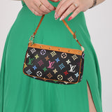 Limited Edition Louis Vuitton x Takashi Murakami Multicolor Noir Pochette
