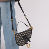 Dior 2019 Oblique Mini Saddle Bag with Strap