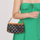 Limited Edition Louis Vuitton x Takashi Murakami Multicolor Noir Pochette