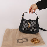 Limited Edition Gucci Lizard Mesh Crystal GG Monogram Mini Jackie 1961 Bag