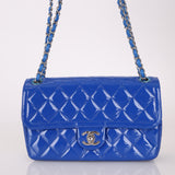 Chanel 2014 Patent Medium Turnlock Single Flap Bag