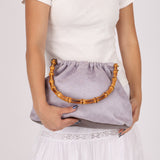 Gucci Lilac Monogram Bamboo Top Handle Tote