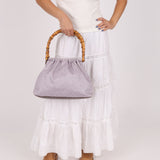 Gucci Lilac Monogram Bamboo Top Handle Tote