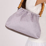 Gucci Lilac Monogram Bamboo Top Handle Tote