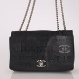 Chanel 2019 Logo Flap Bag with Chanel Tweed Pouch