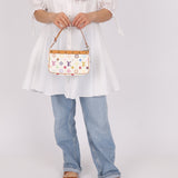 Limited Edition Louis Vuitton x Takashi Murakami Blanc Multicolor Pochette