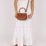 Gucci Chestnut Brown Bamboo Tunlock Top Handle with Strap