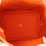 Limited Edition Hermès 2023 Orange Toile Goeland Swift Cargo Picotin 18 PHW