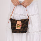 Rare Fendi Zucca Crystal Orchid Bucket Bag