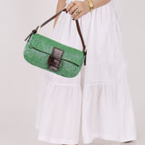 Fendi Green Beaded Baguette