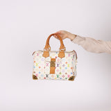 Limited Edition Louis Vuitton x Takashi Murakami Multicolor Monogram Blanc Speedy 30