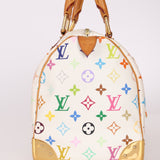 Limited Edition Louis Vuitton x Takashi Murakami Multicolor Monogram Blanc Speedy 30