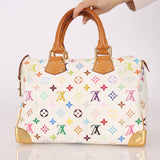 Limited Edition Louis Vuitton x Takashi Murakami Multicolor Monogram Blanc Speedy 30