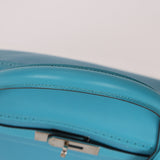 Limited Edition Hermès 2015 Turquoise Togo & Swift Ghillies Kelly 32 PHW