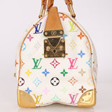 Limited Edition Louis Vuitton x Takashi Murakami Multicolor Monogram Blanc Speedy 30