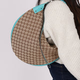 Gucci Monogram Canvas Half Moon Whipstitch Hobo