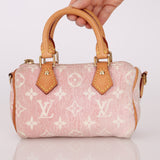 Limited Edition Louis Vuitton Denim Pink Nano Speedy w/ Strap