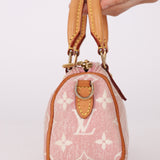 Limited Edition Louis Vuitton Denim Pink Nano Speedy w/ Strap