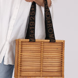 Fendi Rattan and Bamboo Small Tote