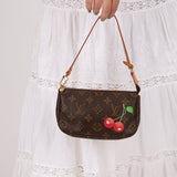 Limited Edition Louis Vuitton x Takashi Murakami Monogram Cherry Mini Pochette