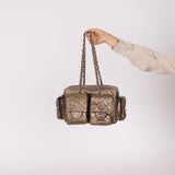 Chanel 2006 Distressed Calfskin Cambon Multipocket Reporter Bag