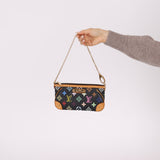 Limited Edition Louis Vuitton x Takashi Murakami Multicolor Noir Milla Pochette