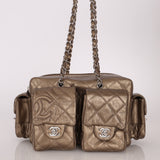 Chanel 2006 Distressed Calfskin Cambon Multipocket Reporter Bag